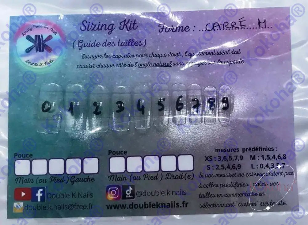 Sizing Kit Carré M Sizing (Guide De Tailles)