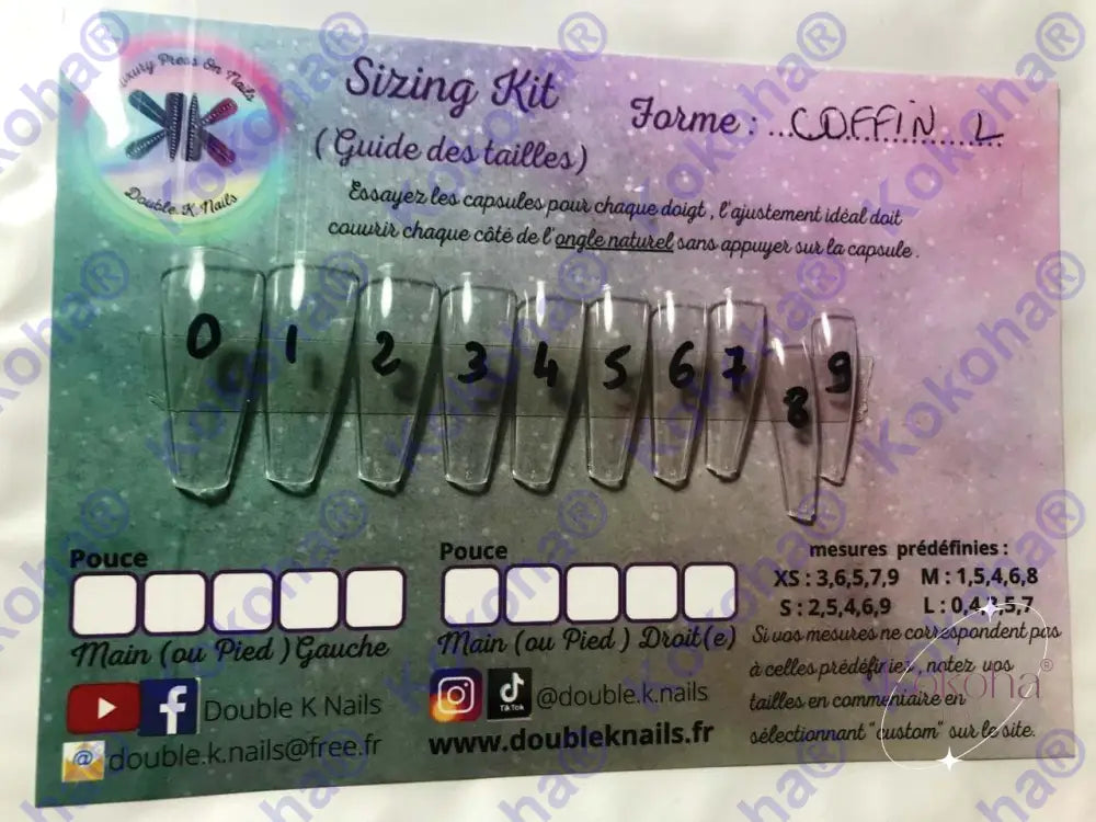 Sizing Kit Coffin L Sizing (Guide De Tailles)