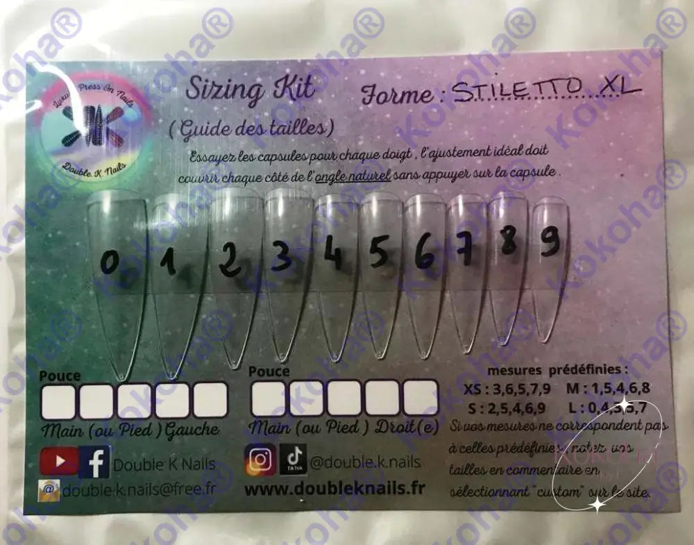 Sizing Kit Stiletto Xl Sizing (Guide De Tailles)