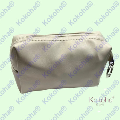 Trousses En Simili Cuir Personnalisées Beige (16X9.5X5Cm) Trousse Simili Cuir Personnalisée